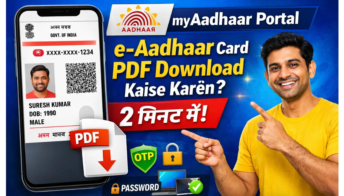 E Aadhaar Card Download Online PDF 2026: 2 मिनट में e-Aadhaar PDF डाउनलोड करें