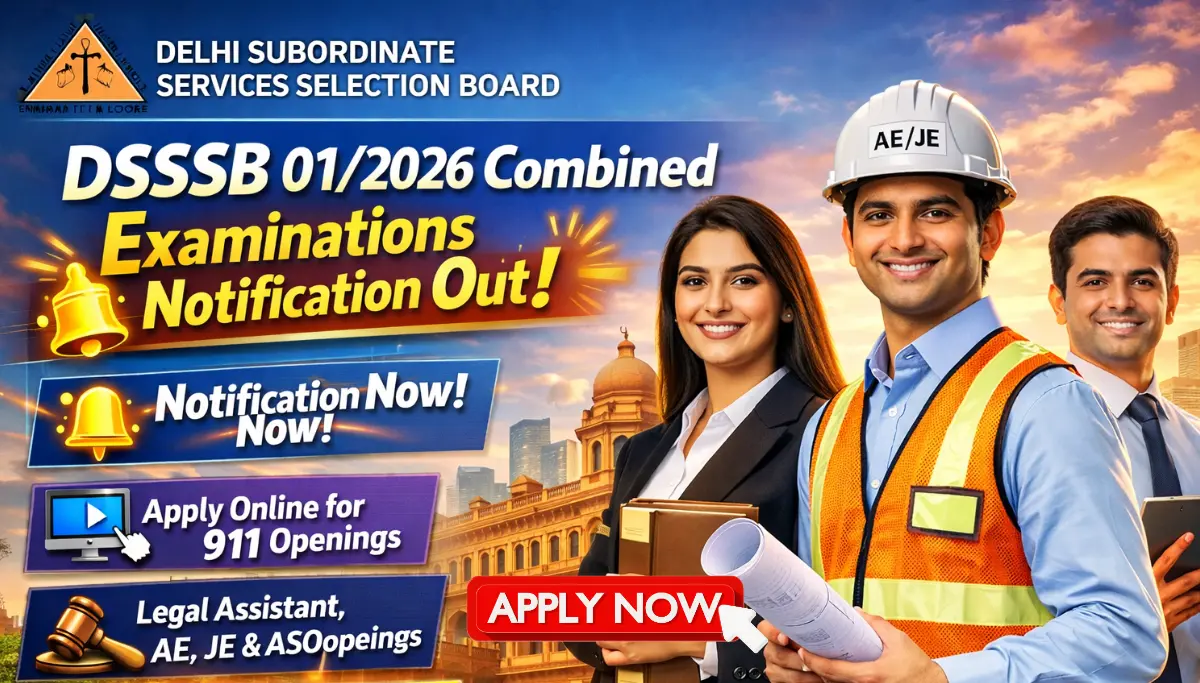 DSSSB ASO Vacancy 2026: असिस्टेंट सेक्शन ऑफिसर भर्ती, 911 पदों पर आवेदन प्रक्रिया शुरू