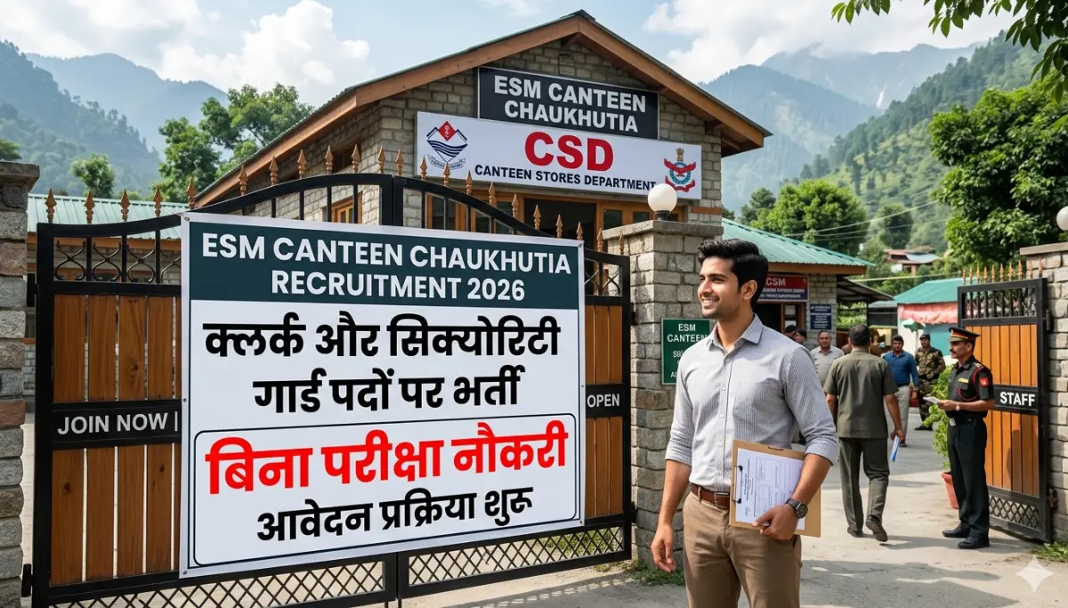 ESM Canteen Chaukhutia Recruitment 2026: बिना परीक्षा सिलेक्शन का सुनहरा मौका, आवेदन प्रक्रिया शुरू