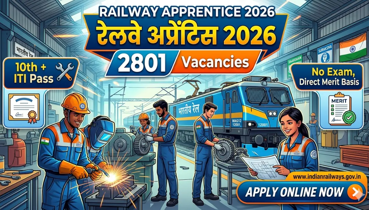 RRC SCR Apprentice Recruitment 2026: रेलवे में 10वीं पास बिना परीक्षा भर्ती, आवेदन प्रक्रिया शुरू
