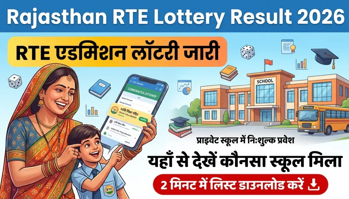 Rajasthan RTE Lottery Result 2026: आरटीई स्कूल एडमिशन लॉटरी जारी, यहाँ से देखें कौनसा स्कूल मिला