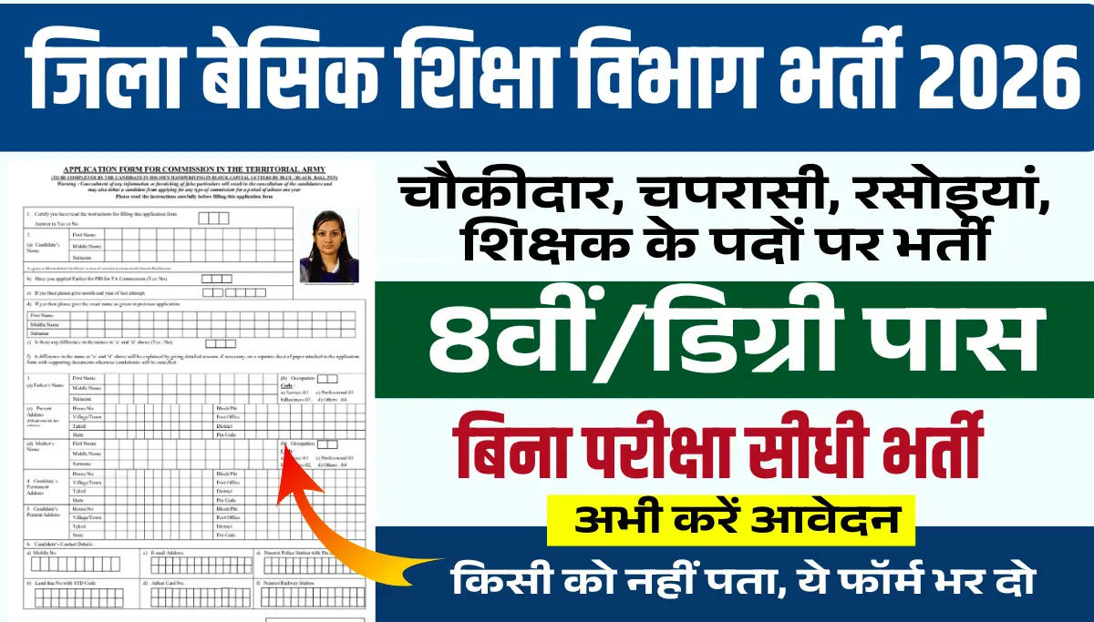 Basic Shiksha Vibhag Aligarh Bharti 2026: शिक्षा विभाग में चौकीदार, चपरासी, रसोइयां और शिक्षक के पदों पर भर्ती, आवेदन फॉर्म शुरू