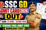 SSC GD Admit Card 2026