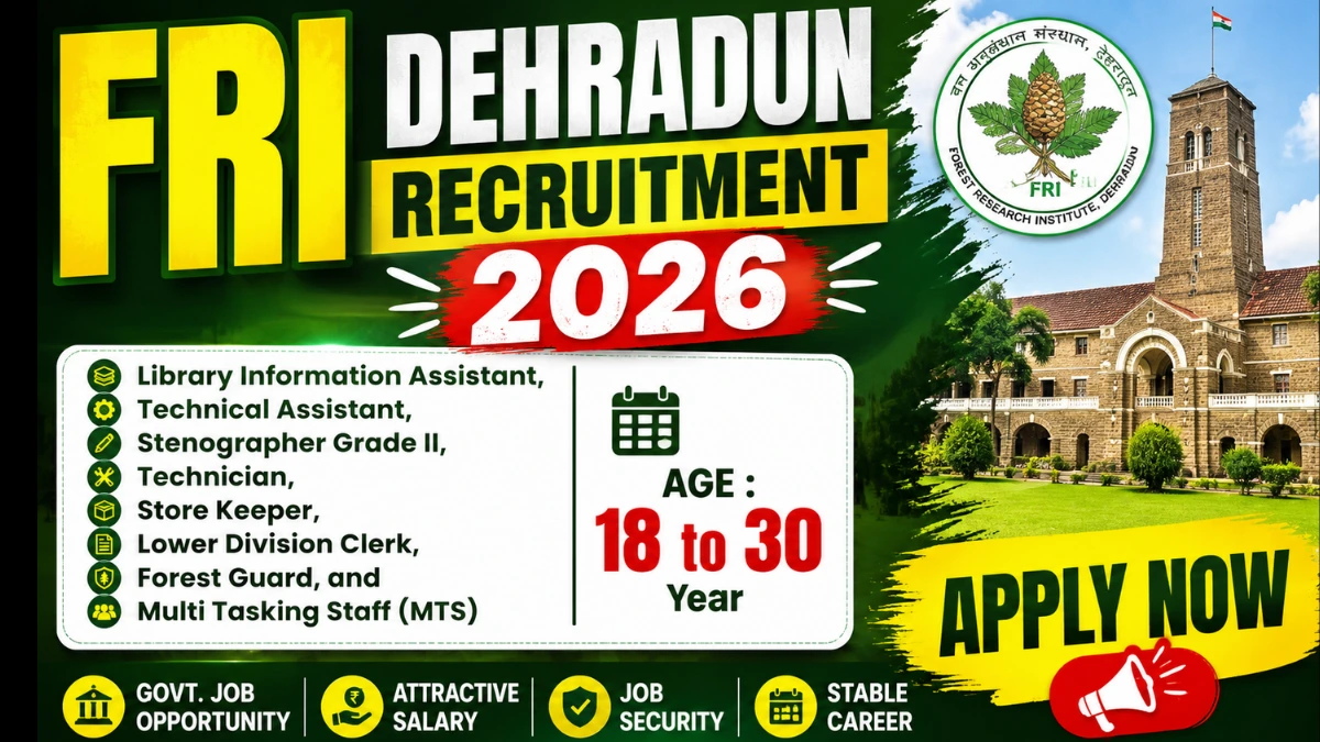 FRI Dehradun Recruitment 2026 OUT, Apply Online For Forest Guard, LDC, MTS Posts