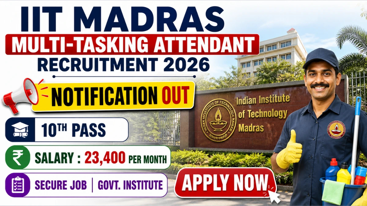 IIT Madras Multi-Tasking Attendant Recruitment 2026 OUT, No Exam Direct Job