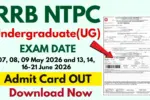 RRB NTPC UG Admit Card 2026