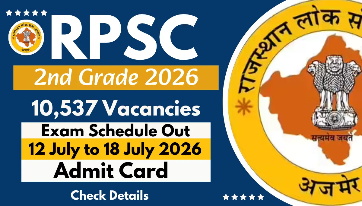RPSC 2nd Grade Teacher Admit Card 2026